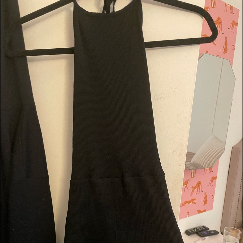 Zara black halter top romper perfect condition size medium open back
